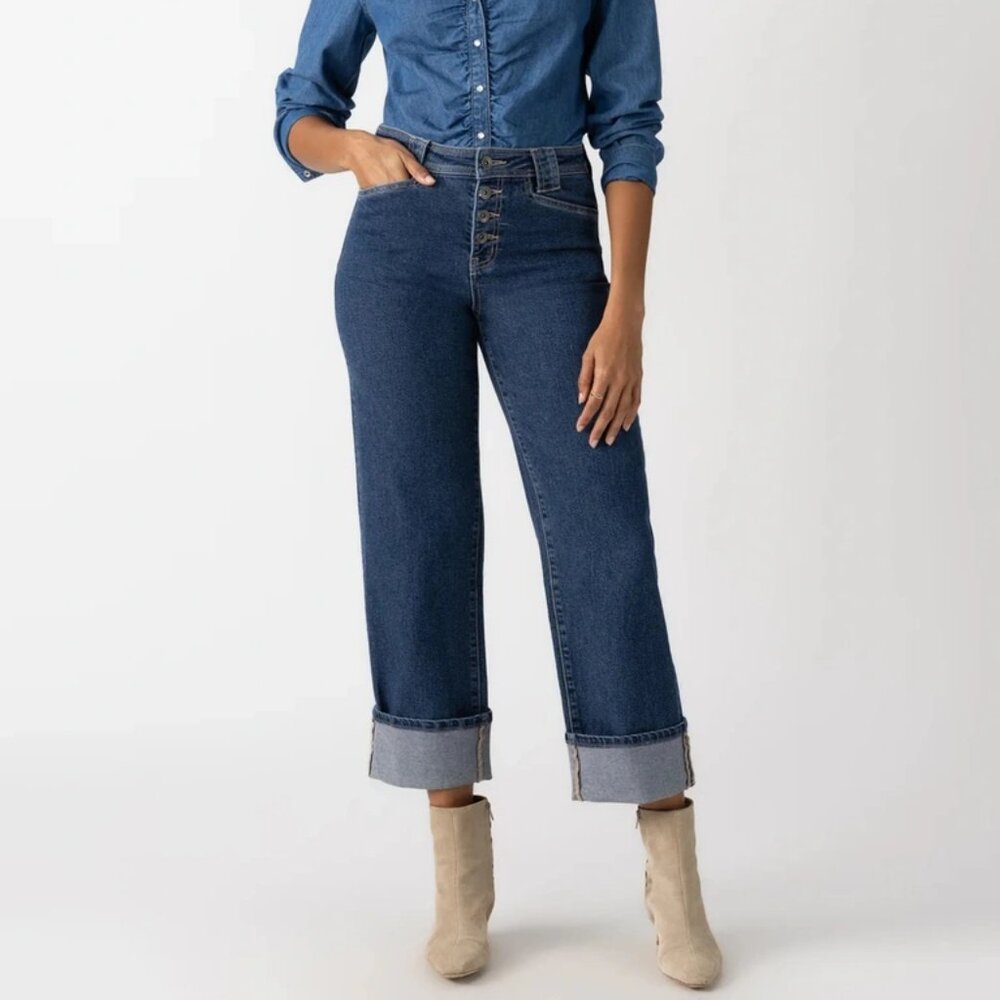 NEW Sanctuary sz 27 Solstice Blue Luna Cuffed Denim Pants Jeans